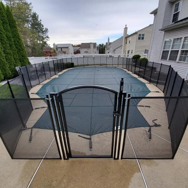 Glass pool fence with gate